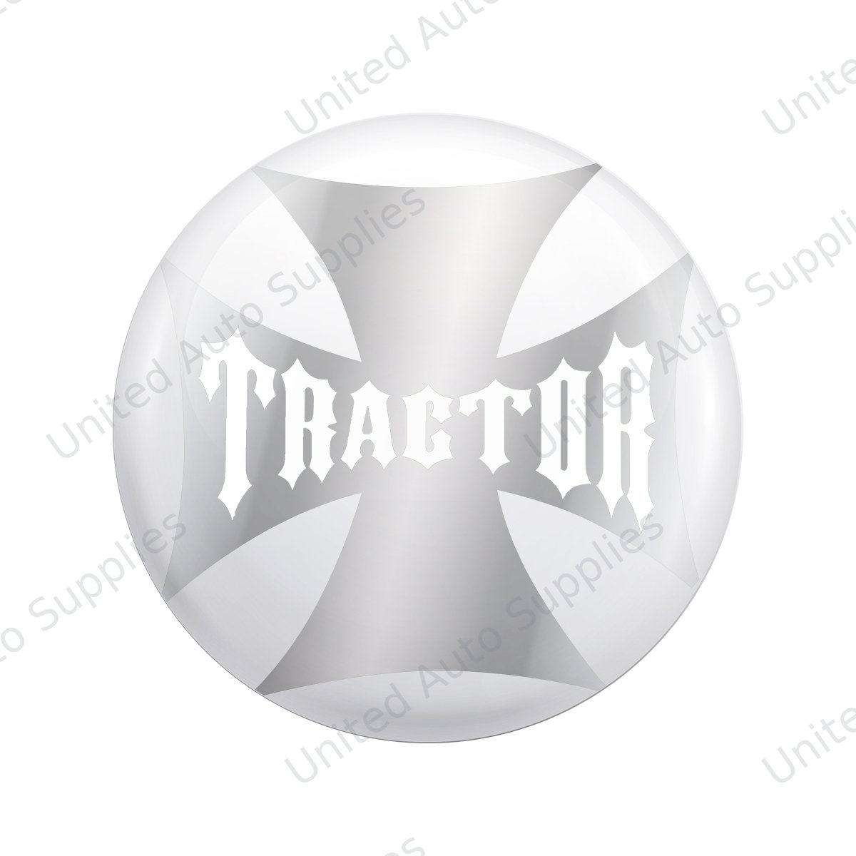 "Tractor" Maltese Cross Air Valve Knob Candy Color Sticker - Pearl White