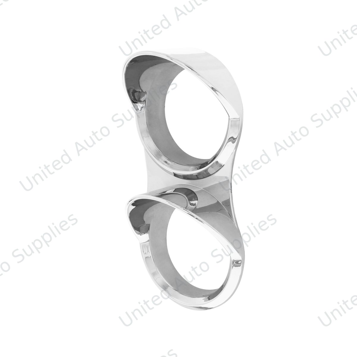 Chrome Small 2 Gauge Cover With Visor For Mack