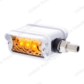 6 LED Single Function Double Face Light W/Visor - Horizontal Mount - Amber & Red LED/Clear Lens