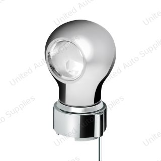Thread-On Chrome Charlotte Gearshift Knob With LED 9/10 Speed Adapter-White LED