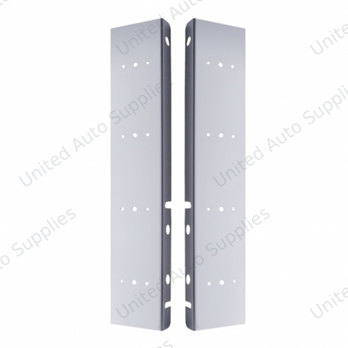 Peterbilt Stainless Front Air Cleaner Brackets Only - 4 Light Cutouts Each (Pair)