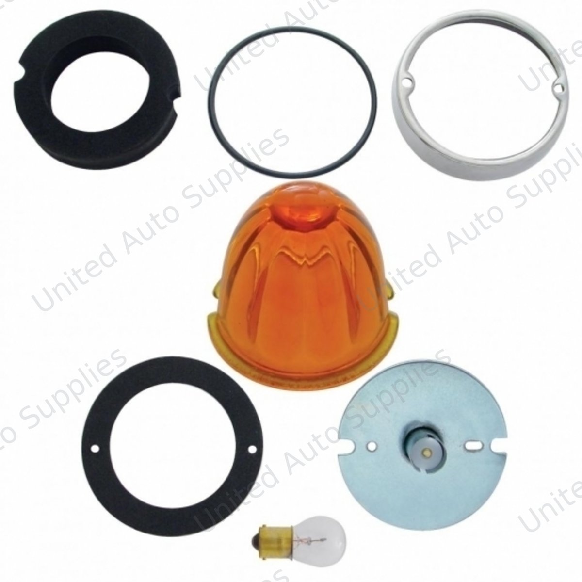 Grakon 1000 Style Cab Light Conversion Kit With Watermelon Glass Lens & 1156 Base - Amber