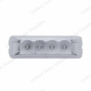4 LED Reflector Rectangular Light (Clearance/Marker) - Amber LED/Clear Lens