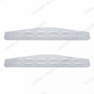 4" X 24" Chrome Louvered Bottom Mud Flap Plate - Welded Stud (Card of 2)