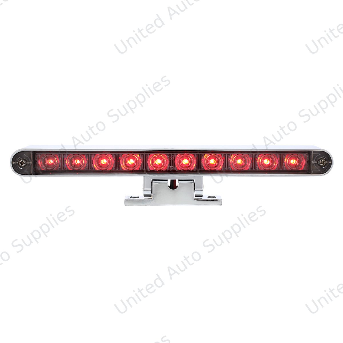 10 LED Dual Function 3rd Brake Light With Chrome Swivel Pedestal Base - Red LED/Clear Lens