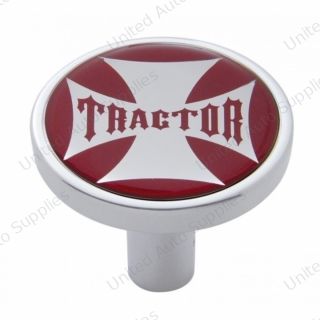 "Tractor" Long Air Valve Knob - Red Maltese Cross Sticker