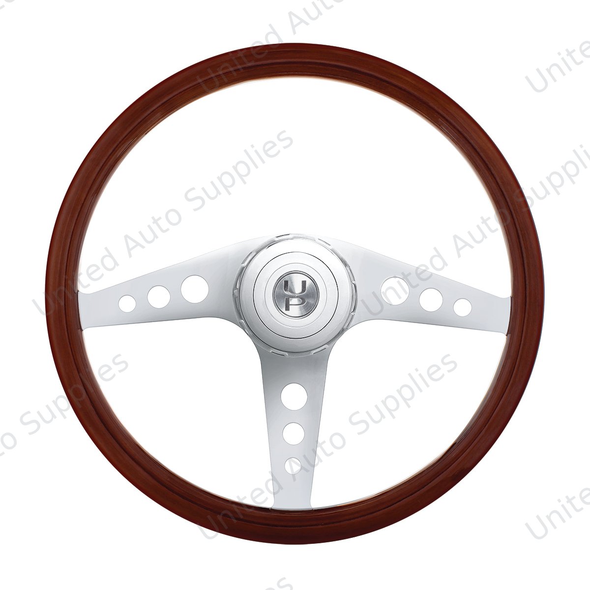 18" GT Style Wood Steering Wheel With Hub & Horn Button Kit For Peterbilt (2003+) & Kenworth (2003+)