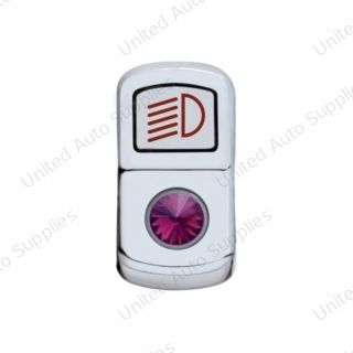 "Headlight" Rocker Switch Cover With Purple Crystal