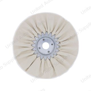 6" White Treated Airway Buff - 5/8" & 1/2" Arbor