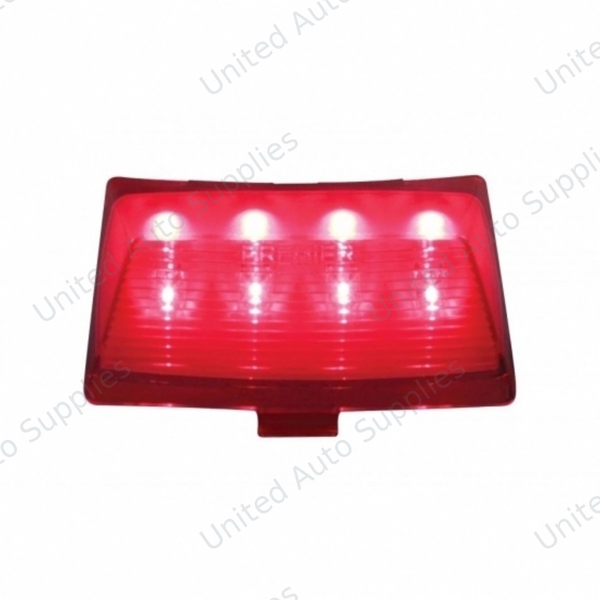 8 LED Fender Tip Light For Harley Motorcycle- Red LED/Red Lens
