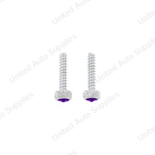 Chrome Short Dash Screw For Freightliner With Purple Crystal (2-Pack)