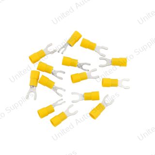 12-10 AWG #10 Stud Vinyl Spade Terminal,14 Pcs.