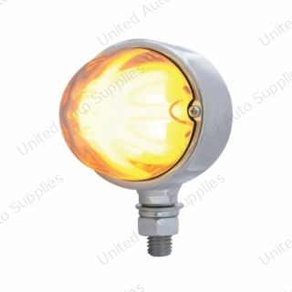 9 LED Dual Function GloLight Single Face Light - Amber LED/Clear Lens