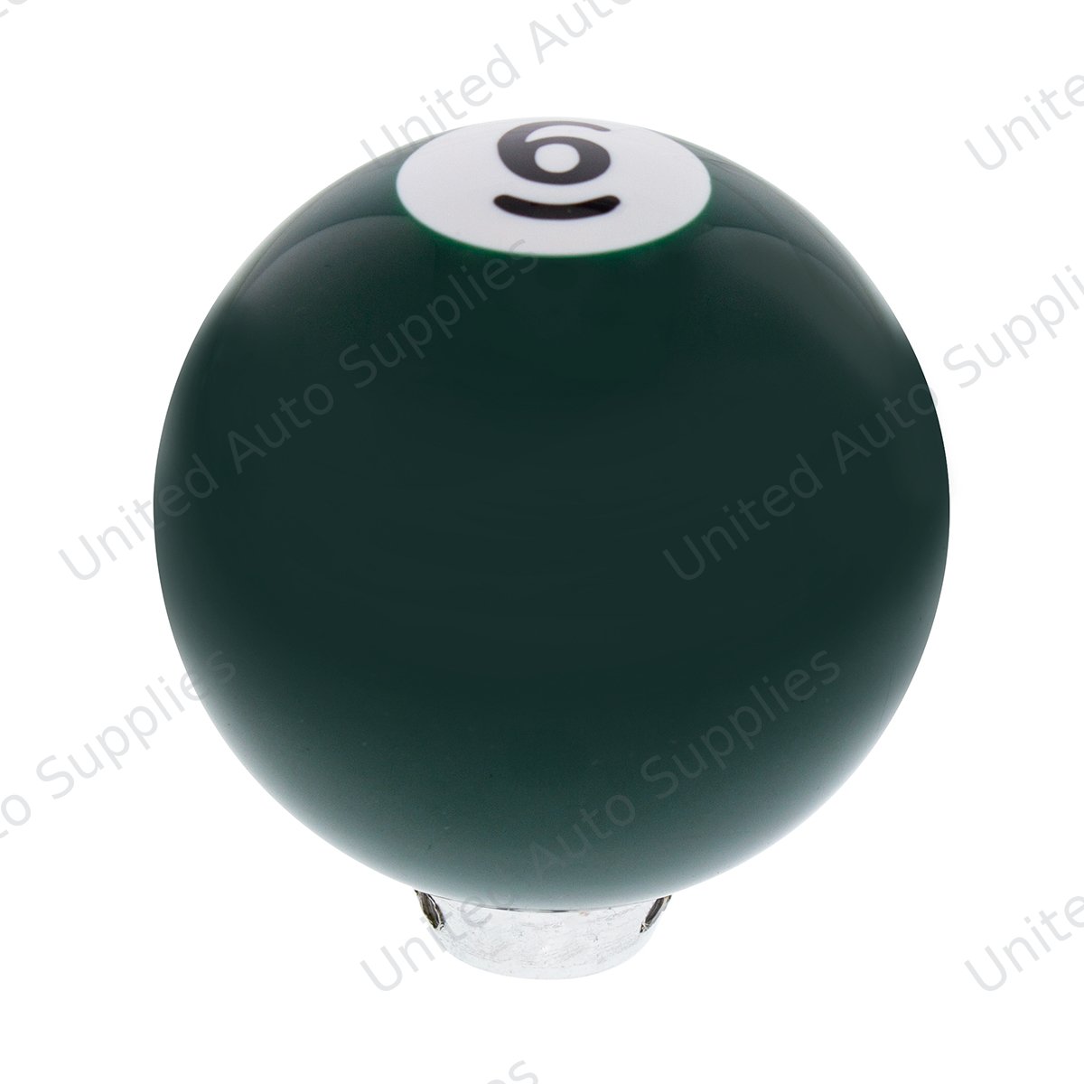 Number 6 Pool Ball Gearshift Knob - Gloss Green