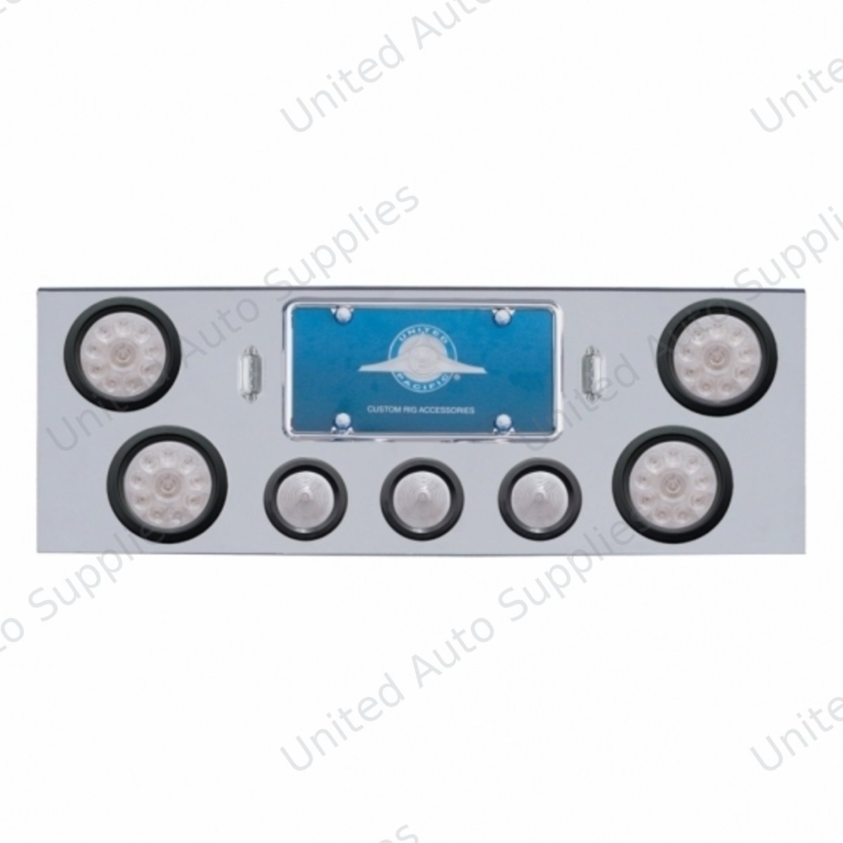 CR Rear Center Panel With 4X 10 LED 4" Lights & 3X 13 LED 2.5" Beehive Lights -Red LED/Clear Lens
