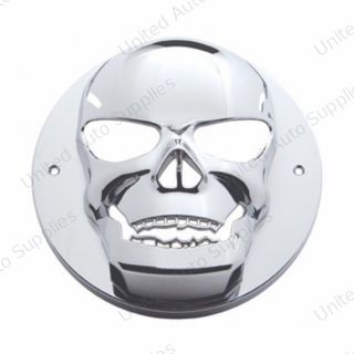 Chrome Plastic Skull Light Cover For 4” Round Grommet Mount Light