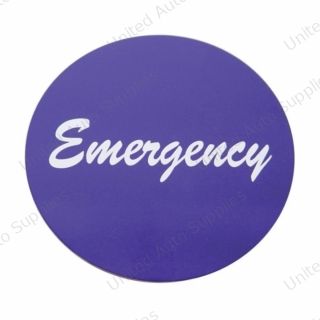 "Emergency" Aluminum Air Valve Knob Sticker Only - Purple
