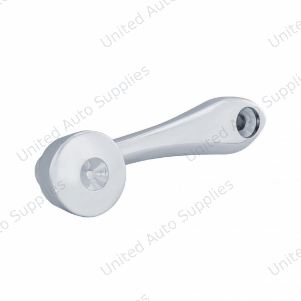 Chrome Die-Cast Window Crank With 16-Spline 7/16” OD Adapter - Indented