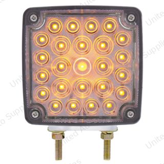 52 LED Double Stud Double Face Turn Signal Light (Driver) - Amber & Red LED/Clear Lens