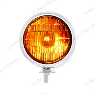 12V Vintage Chrome Fog Light, Amber Lens