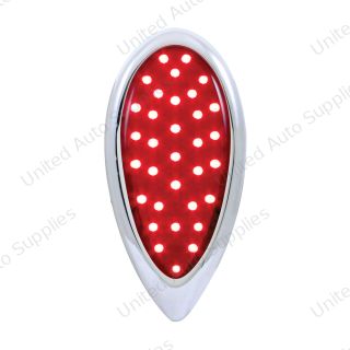 23 LED Tail Light With Chrome Flush Mount Bezel For 1938-39 Ford Car-Red Lens