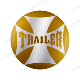 "Trailer" Maltese Cross Air Valve Knob Candy Color Sticker Only- Electric Yellow