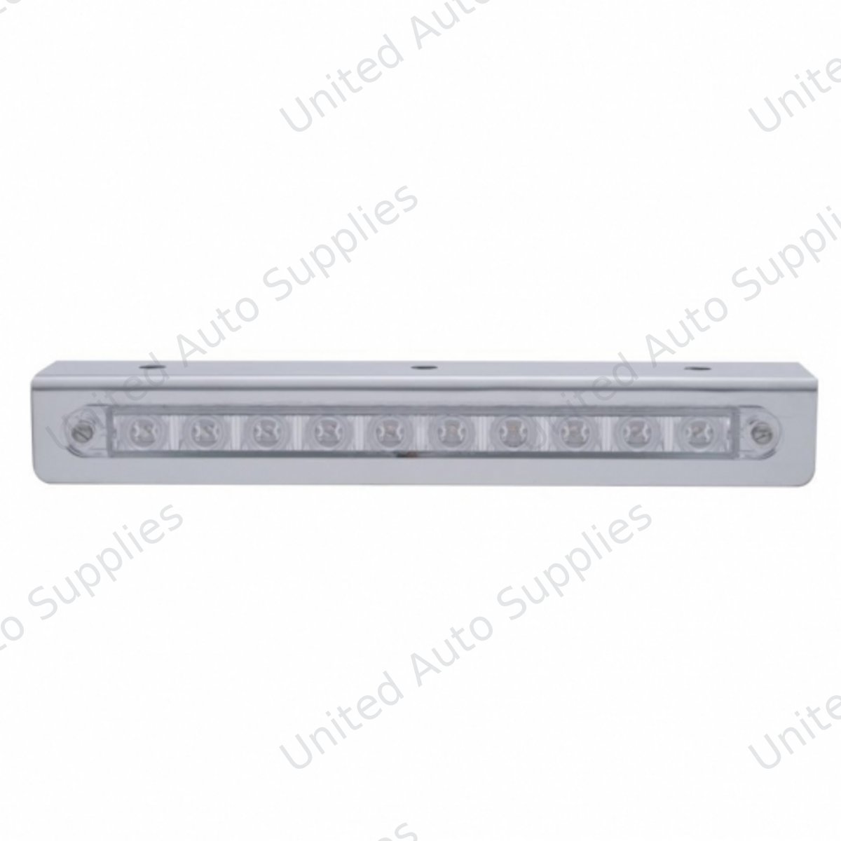 9-3/4" Stainless Light Bracket With 10 LED 9" Light Bar - Amber LED/Clear Lens