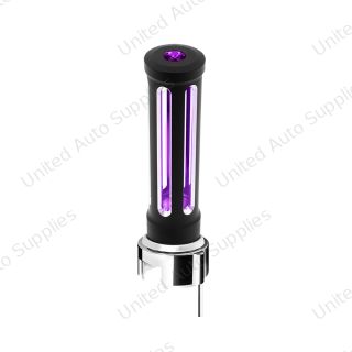 Thread-On Matte Black Sonoma Gearshift Knob With LED 13/15/18 Speed Adapter-Purple Crystal/Purple LED