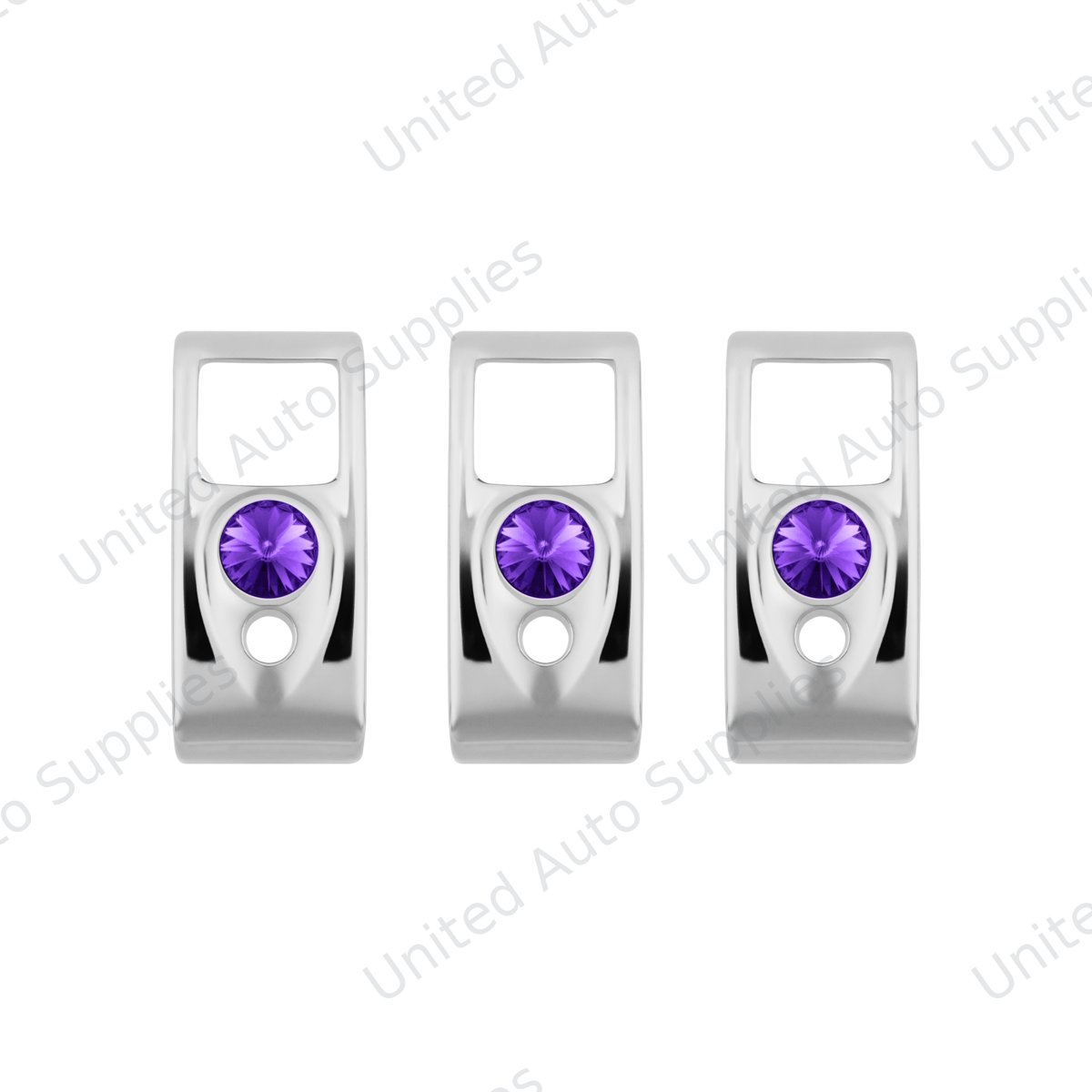 Rocker Switch Cover With Purple Crystal For 2006+ Kenworth (Card Of 3)