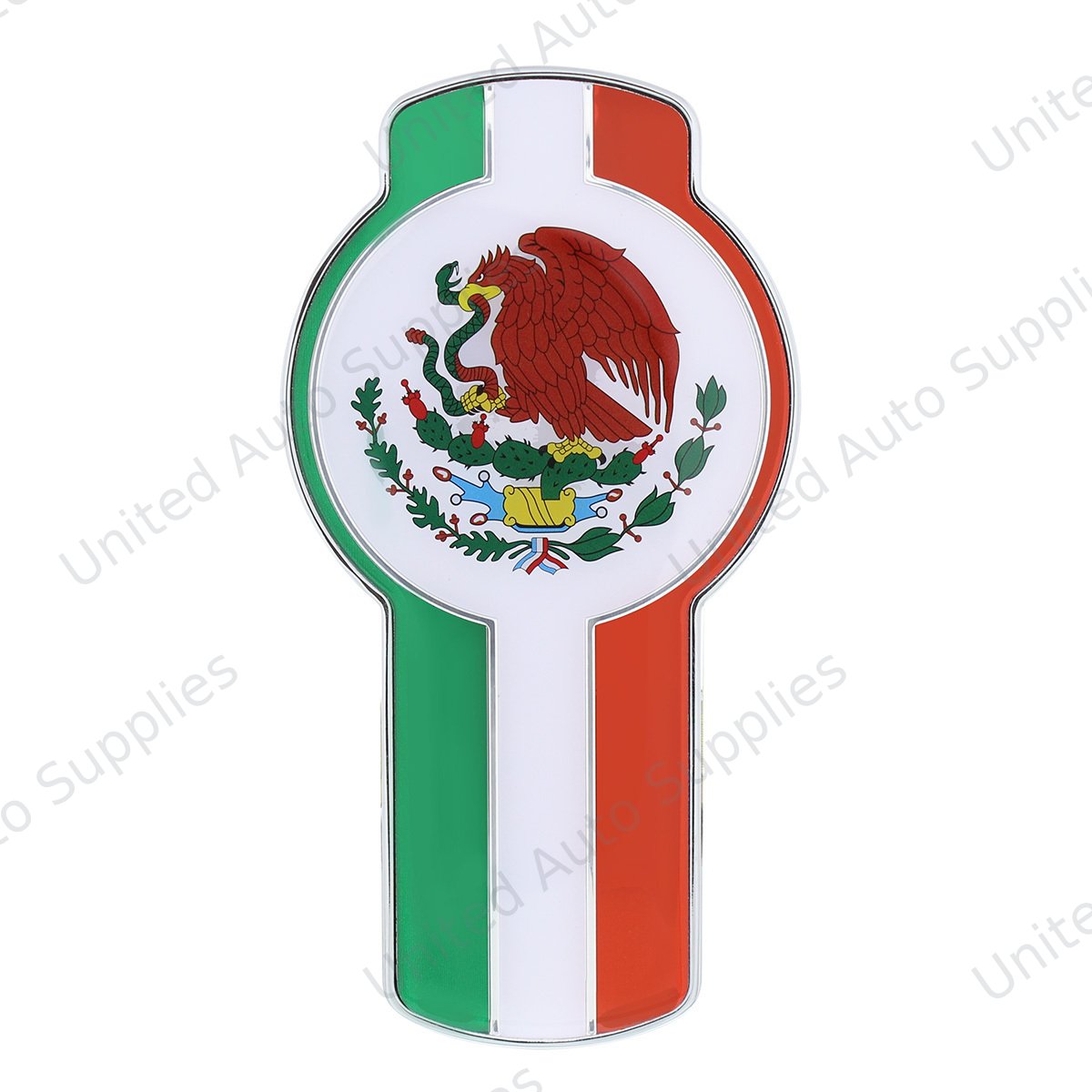 Chrome Die Cast Mexico Flag Emblem