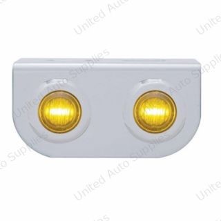 Stainless Light Bracket With 2X 3 LED 3/4" Mini Lights - Amber LED/Amber Lens