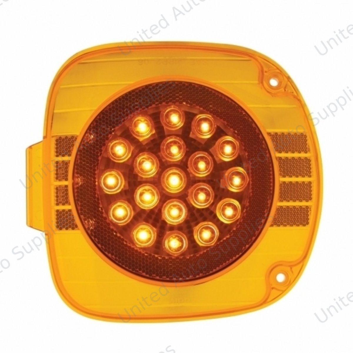 22 LED Turn Signal Light With Reflector For 1996-2010 Freightliner Century - Amber LED/Amber Lens