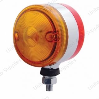 30 LED 3" Dual Function Double Face Light - Amber & Red LED/Amber & Red Lens