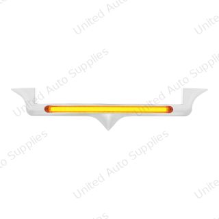 Chrome Hood Emblem Trim With 24 LED GloLight Bar For Kenworth - Amber LED/Amber Lens