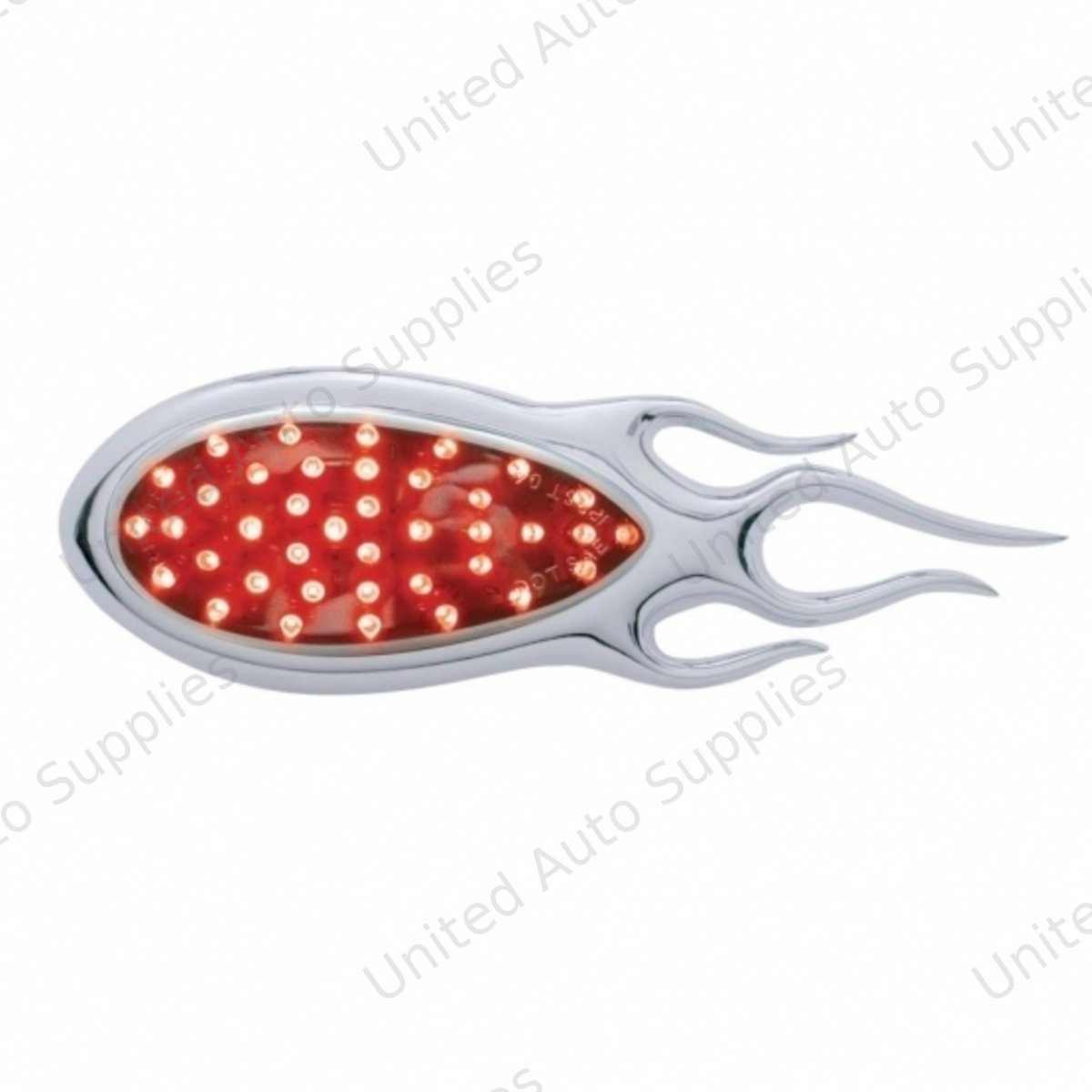 39 LED "Inferno" Auxiliary Light With Flame Bezel - Red LED/Chrome Lens