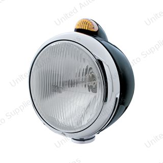 Black Guide 682-C Headlight H4 & Dual Mode LED Signal - Amber Lens