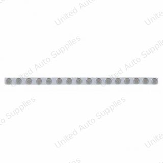 79-1/2" SS Bumper Light Bracket With 16X 9 LED 2" Reflector Lights & Visors -Amber LED/Clear Lens