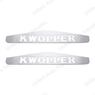 4" X 24" Chrome Kwopper Bottom Mud Flap Plate - Welded Stud (Card of 2)