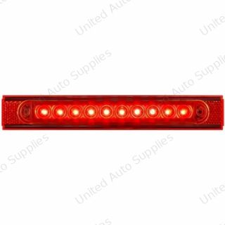 10 LED Conspicuity Reflector Plate Light With Red Reflector - Red LED/Red Lens (Each)
