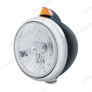 Black Guide 682-C Style Headlight Crystal H4 & Original Style LED Signal - Amber Lens