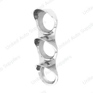 Chrome Small 3 Gauge Cover With Visor For Mack