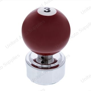Number 3 Pool Ball Gearshift Knob For 13/15/18 Speed Eaton Style Shifters
