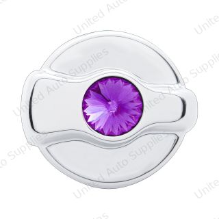 Chrome Plastic A/C Control Knob For 2005 & Older Peterbilt- Purple Crystal
