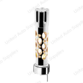 Austin Gun Cylinder Gearshift Knob With LED 9/10 Speed Adapter - Chrome/Amber LED