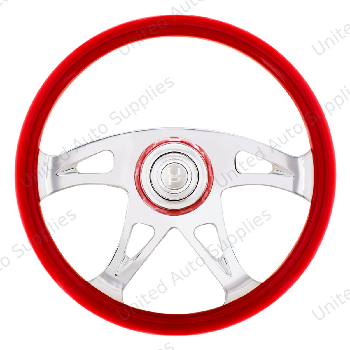 18" Boss Steering Wheel With Color Matching Horn Bezel - Indigo Red