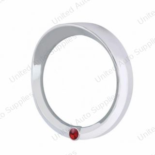 Signature Series Speed/Tachometer Gauge Cover With Visor For 2006+ Peterbilt -Red Crystal
