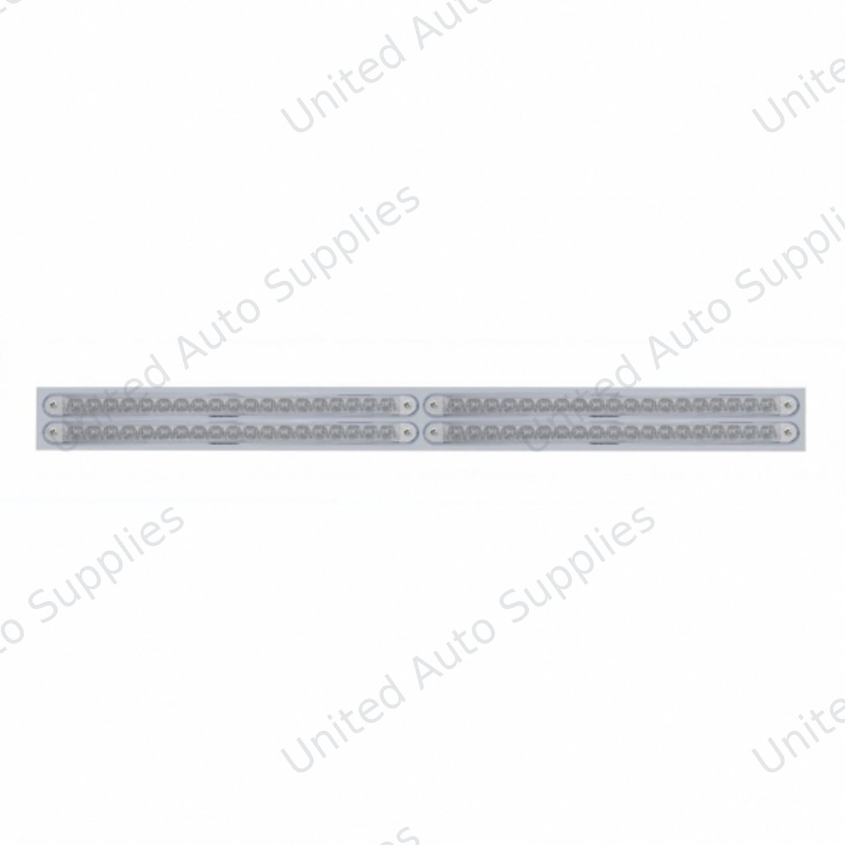 Chrome Top Mud Flap Plate With Four 19 LED 12" Reflector Light Bars - Red LED/Clear Lens (Each)