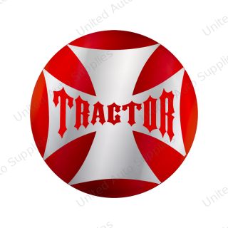 "Tractor" Maltese Cross Air Valve Knob Candy Color Sticker - Candy Red