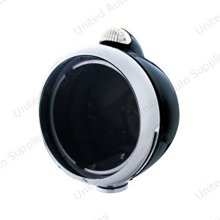 Black Guide 682-C Headlight No Bulb With Dual Mode LED Signal - Clear Lens