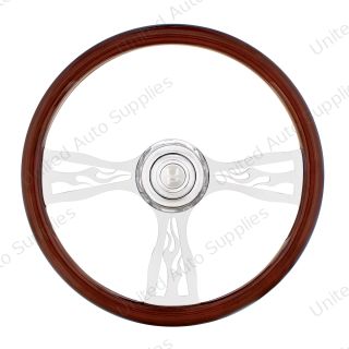 18" Flame Steering Wheel With Hub & Horn Kit - Freightliner 1989-July 2006